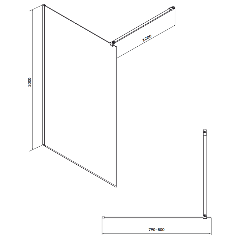 Elegancka Kabina Prysznicowa Walk-in MILLE 80x200 Chromowana - Komfort i Styl łazienki!