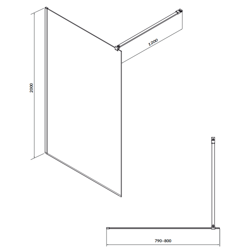 Elegancka kabina prysznicowa MILLE walk-in 80x200 - stylowa czarna oprawa!