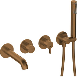 Bateria Wannowa 4-otworowa Luxury Bronze z Przełącznikiem Click i Słuchawką Cool-Out