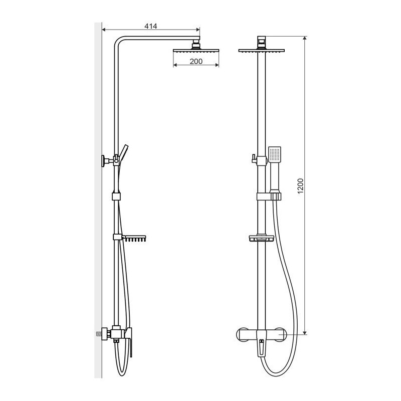 Ekskluzywny Zestaw Prysznicowy Rain Square z Nowoczesną Baterią