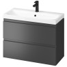 Elegancki Zestaw Szafka z Umywalką MODUO SLIM 80 Antracyt - Styl i Funkcjonalność