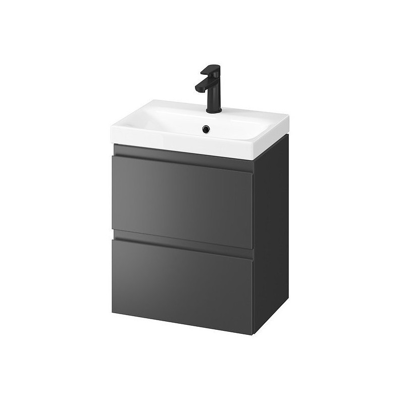 Nowoczesny zestaw: szafka z umywalką MODUO SLIM 50 w kolorze antracyt - styl i funkcjonalność!