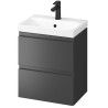Nowoczesny zestaw: szafka z umywalką MODUO SLIM 50 w kolorze antracyt - styl i funkcjonalność!