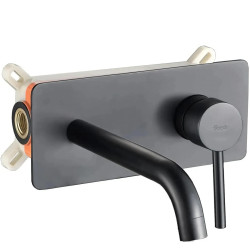 Stylowa Czarna Bateria Umywalkowa VIVA Podtynkowa + BOX REA-B0231