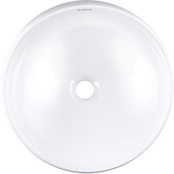 Ceramiczna umywalka nablatowa biała, elegancka i asymetryczna, 41 cm szer.