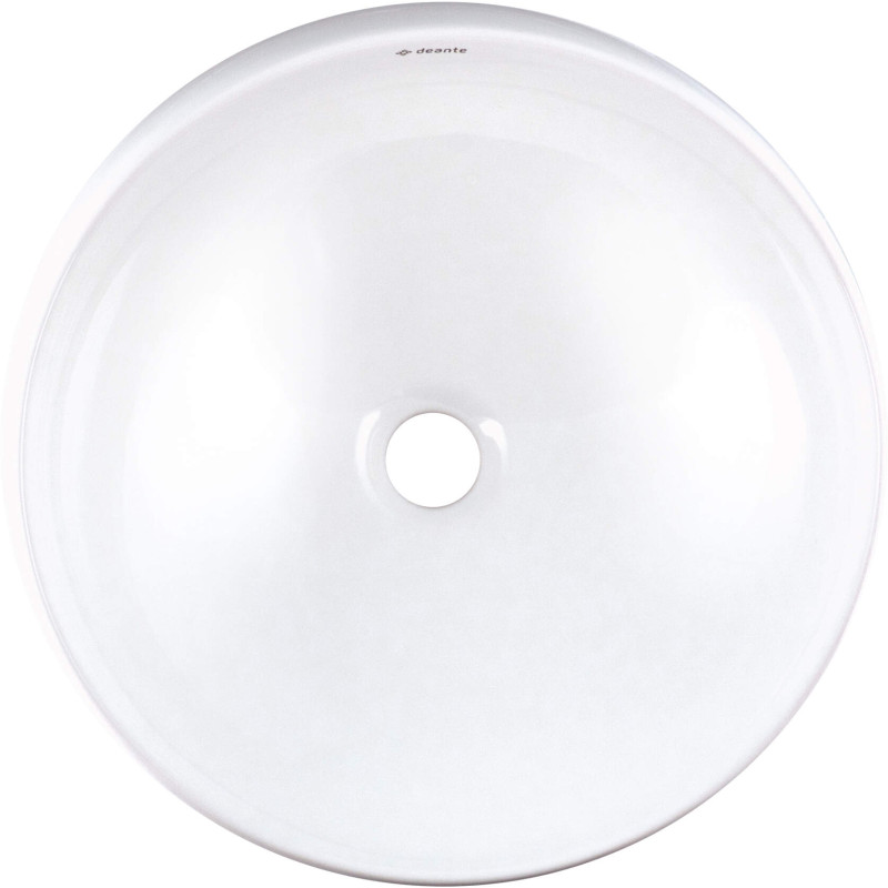 Ceramiczna umywalka nablatowa biała, elegancka i asymetryczna, 41 cm szer.