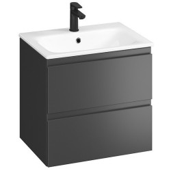 Elegancki zestaw MODUO 60: Szafka i umywalka antracyt - styl i funkcjonalność w jednym!