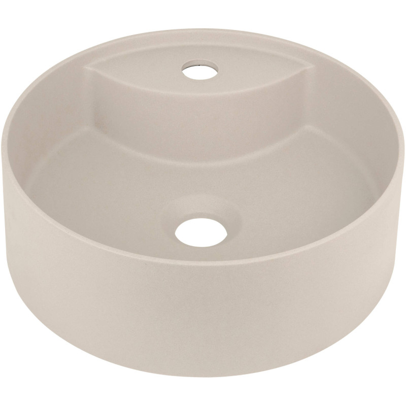 Granitowa umywalka nablatowa beżowa z miejscem na baterię - elegancja i higiena na lata