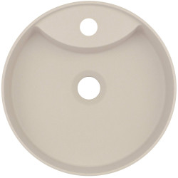 Granitowa umywalka nablatowa beżowa z miejscem na baterię - elegancja i higiena na lata