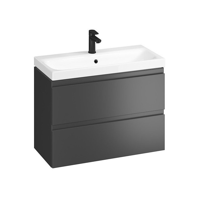 Elegancki Zestaw Łazienkowy MODUO 80 w Antracytowym Wykończeniu