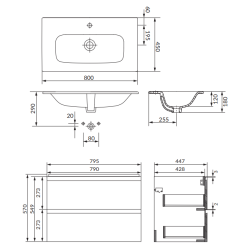 Moduo Zestaw Łazienkowy 80cm Antracyt – Nowoczesne Wzornictwo i Funkcjonalność