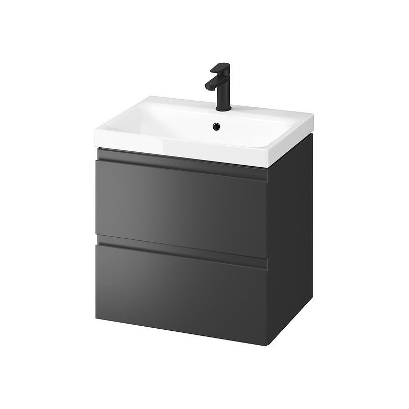 Stylowa szafka z umywalką MODUO 60 w kolorze antracytowym - Nowoczesny design!