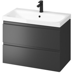 Elegancki zestaw szafka z umywalką MODUO 80 w antracytowym kolorze – styl i funkcjonalność!