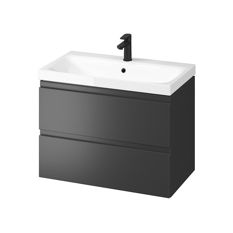 Elegancki zestaw szafka z umywalką MODUO 80 w antracytowym kolorze – styl i funkcjonalność!