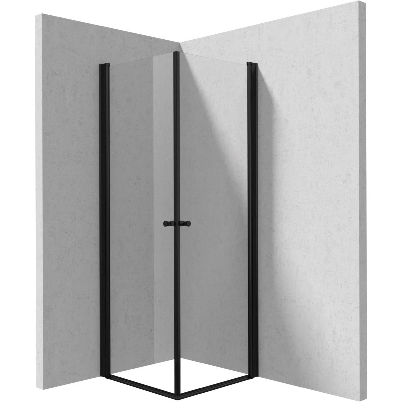 Kabina Prysznicowa Square Pro Nero 80x80 cm z Active Cover i Cichym Zamknięciem