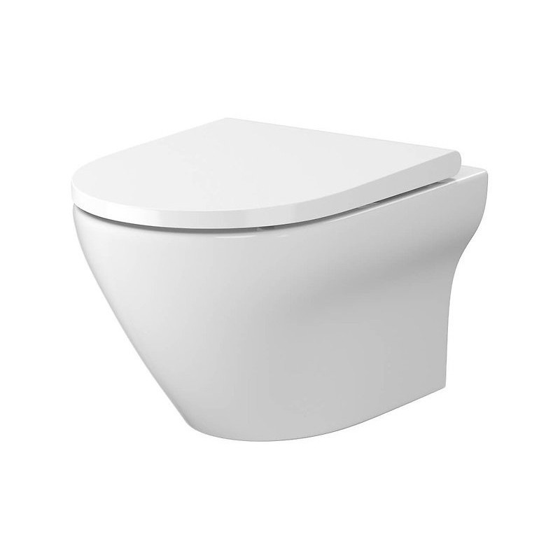 Elegancka Miska WC LARGA OVAL CLEAN ON z SMUKŁĄ Deską Duroplast