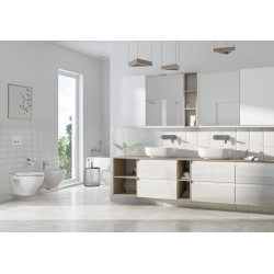 Zawieszana muszla WC MODUO z deską duroplast wolnoopadającą - nowoczesny styl i komfort!