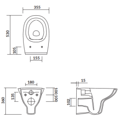 Kompletny Zestaw WC ARTECO NEW CLEANON - Miska z Wolnoopadającą Deską