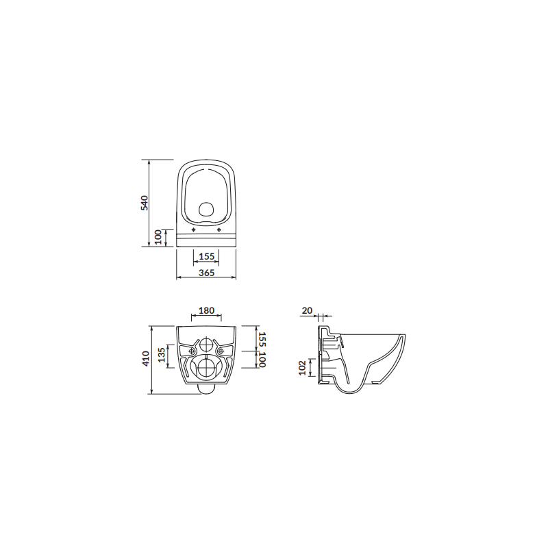 Elegancka Miska WC Wisząca CASPIA CLEANON - Nowoczesny Design, Niewidoczny Montaż