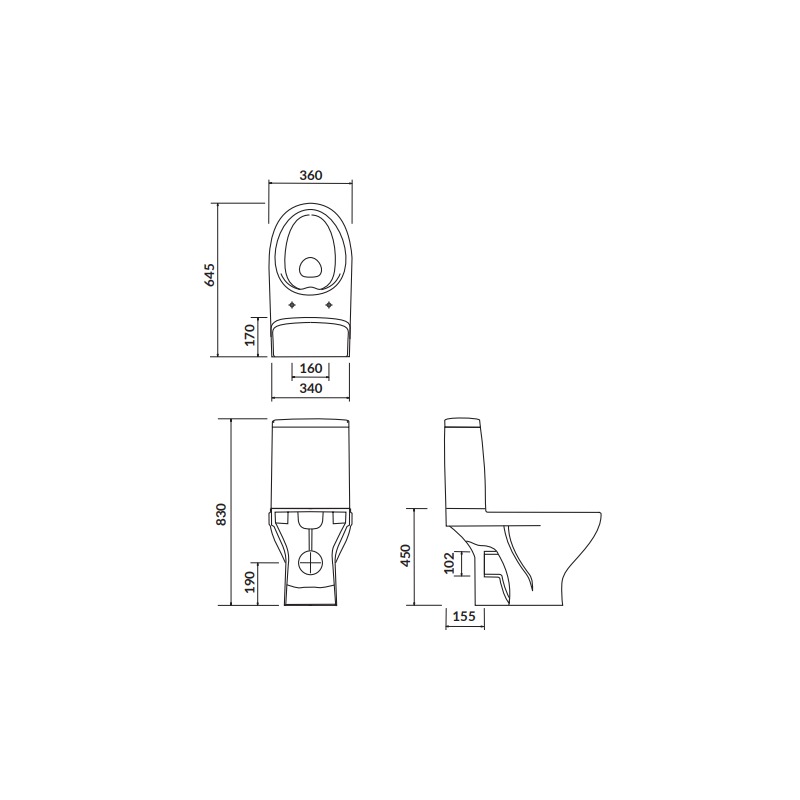 Cersanit Moduo 43 CleanOn WC Kompakt + Deska Slim Wolnoopadająca, Biały Połysk