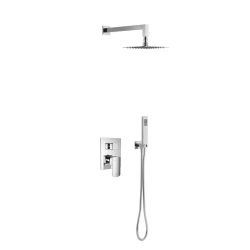 Pride zestaw prysznicowo-wannowy podtynkowy z deszczownicą 20x20 cm, 2 funkcyjny, chrom