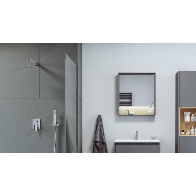 Pride zestaw prysznicowo-wannowy podtynkowy z deszczownicą 20x20 cm, 2 funkcyjny, chrom