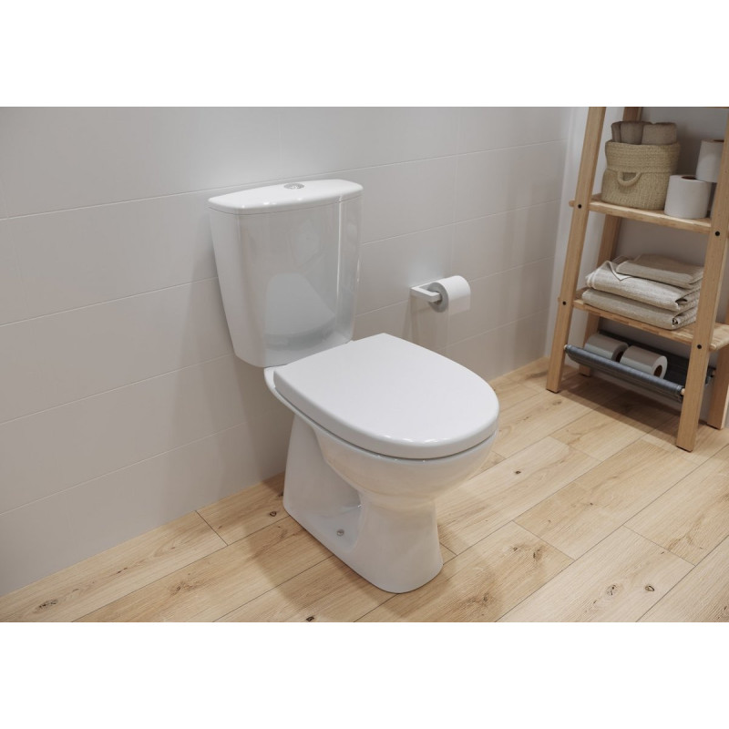Cersanit Arteco CleanOn WC Kompakt z Wolnoopadającą Deską, Biały Połysk, Bezrantowy Design