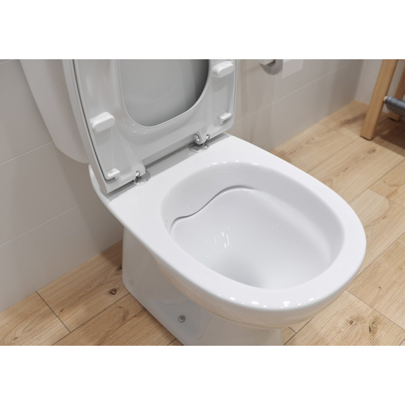 Cersanit Arteco CleanOn WC Kompakt z Wolnoopadającą Deską, Biały Połysk, Bezrantowy Design