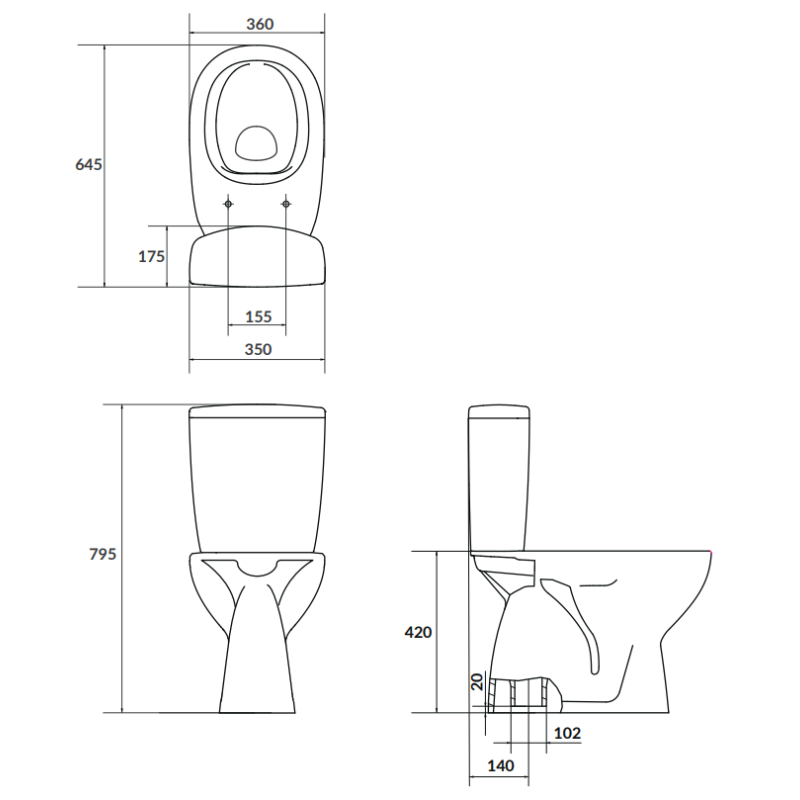 Cersanit Arteco CleanOn WC Kompakt z Wolnoopadającą Deską, Biały Połysk, Bezrantowy Design