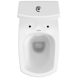 Czysty Komfort: WC Kompakt Carina CleanOn - Deska w Zestawie, Biały Połysk