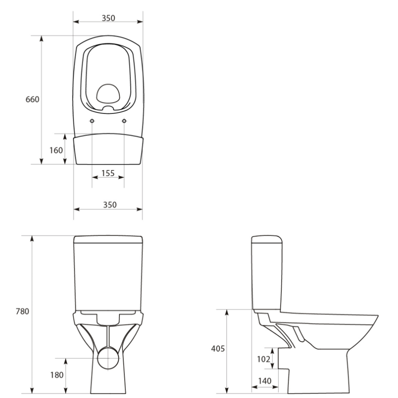 Czysty Komfort: WC Kompakt Carina CleanOn - Deska w Zestawie, Biały Połysk