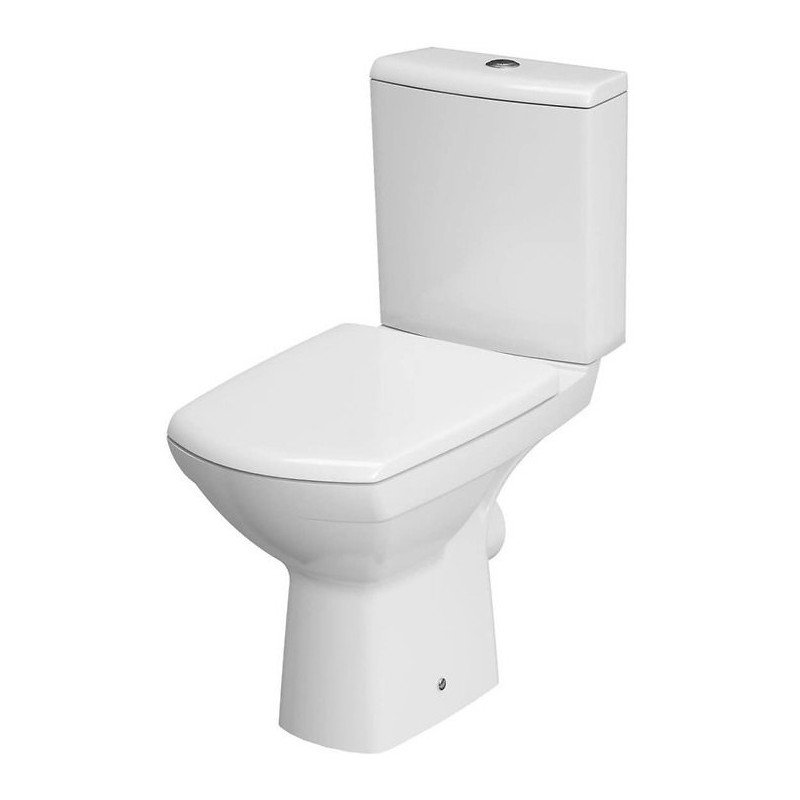 Cersanit CleanOn Carina New - WC Kompakt z Deską Wolnoopadającą, Biały Połysk