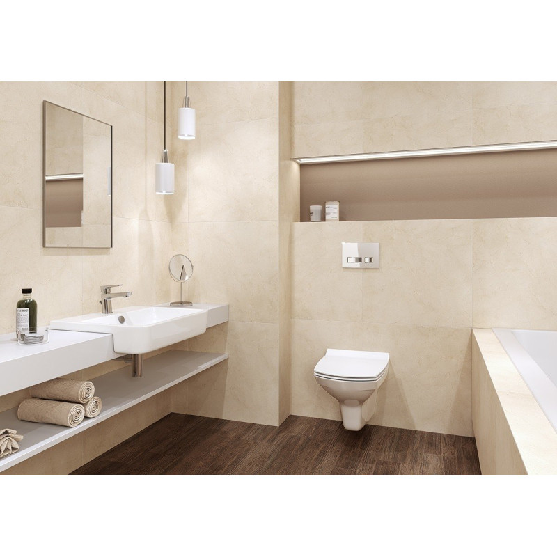 Cersanit CleanOn Carina New - WC Kompakt z Deską Wolnoopadającą, Biały Połysk