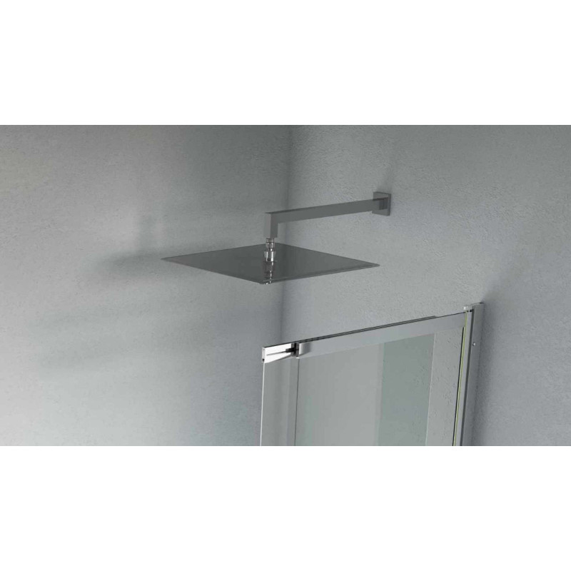 Ramię prysznicowe ścienne 40 cm kwadratowe, chrom