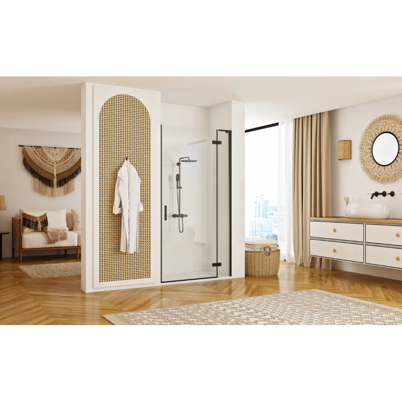 Ekskluzywne Drzwi Prysznicowe Hugo Black 80 - Elegancja i Styl w Twojej Łazience