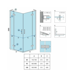 Luksusowa Kabina Prysznicowa Hugo Black 100x100 - elegancja w Twojej łazience