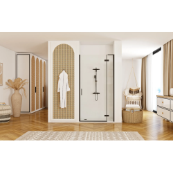 Eleganckie i Nowoczesne Drzwi Prysznicowe Hugo Black 90 - Twoja Luksusowa Oaza