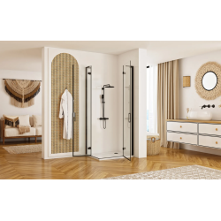 Czarująca Kabina Prysznicowa HUGO BLACK 80x80 - Elegancja i Styl w Twojej Łazience