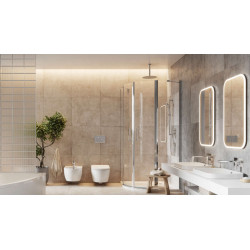 Głowica prysznicowa 40 cm okrągła slim,  chrom