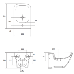 Elegancki Bidet Zawieszany LARGA SQUARE Cersanit - Nowoczesna Prostokątna Forma