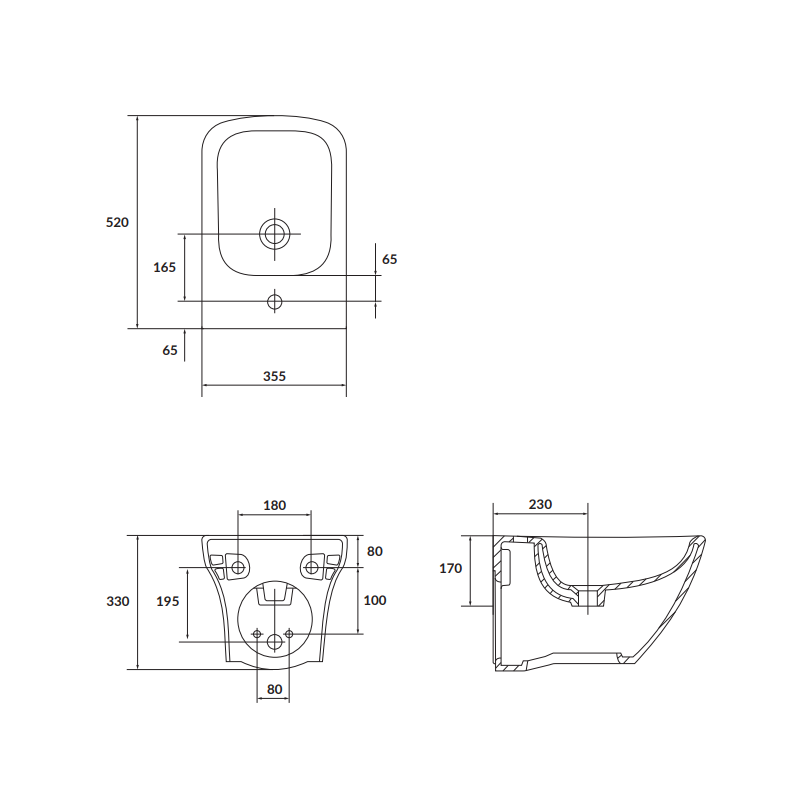 Elegancki Bidet Zawieszany LARGA SQUARE Cersanit - Nowoczesna Prostokątna Forma