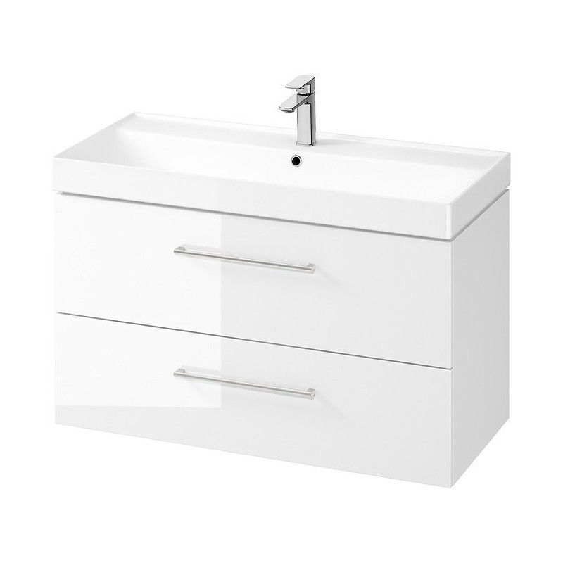 Elegancka Szafka LARGA 100 z Umywalką i Chromowanym Uchwyt S932-076