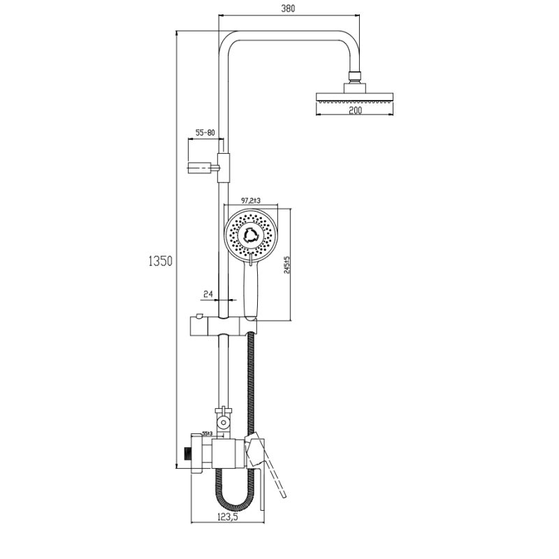 Elegancki Zestaw Prysznicowy Roland AU-92-001 – Nowoczesność i Styl w Twojej Łazience