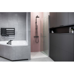 Mazo drzwi prysznicowe wnękowe wahadłowe 90x195 cm, powłoka Clean Control, chrom