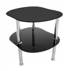 Elegancki stolik szklany "Czarna Perła" - model CT-012 dla nowoczesnych wnętrz