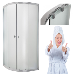 Elegancka Kabina Prysznicowa Marbella 80x80 - Chromowane Akcenty, Mrożone Szkło