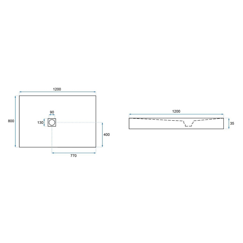 Ekskluzywny brodzik kamienny CZARNY 90x90 cm - wyjątkowy design, niebywała trwałość!