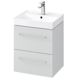 Elegancka szafka łazienkowa LARGA 50 z umywalką i chromowym uchwytem - Styl i funkcjonalność!