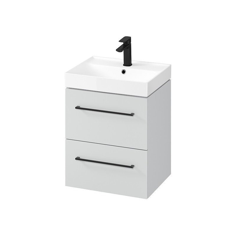 Szafka z umywalką LARGA 50 - Stylowa, elegancka, z czarnym uchwytem dla nowoczesnego wnętrza!