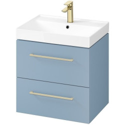 Elegancka szafka z umywalką LARGA 60 - złoty uchwyt, niebieski urok